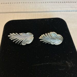 Coro Silver Tone Clip-On Leaf Earrings